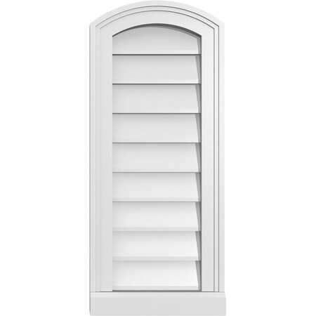 Ekena Millwork Arch Top Surface Mount PVC Gable Vent: Functional, w/ 2"W x 2"P Brickmould Sill Frame, 12"W x 28"H GVPAR12X2803SF